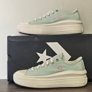 Converse Women's CTAS Move Oxfords Embroidery Size 9 Sticky Aloe A10823C NWT